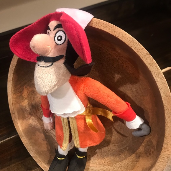 Vintage Disney Store Captain Hook Mini Bean Bag Plush 10” Peter Pan Stuffed Toy - Picture 2 of 6